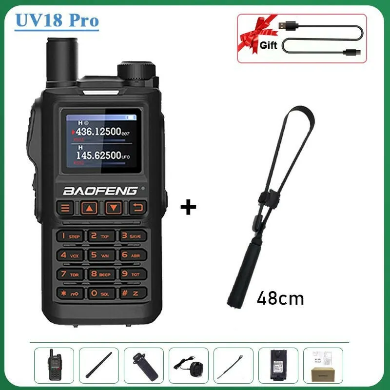 Baofeng UV18 Pro Orange Walkie Talkie 999 Channels 4 Bands UV18i UVi Two Way Radio UV18H L UV-G28 Handheld Transceiver Powerful