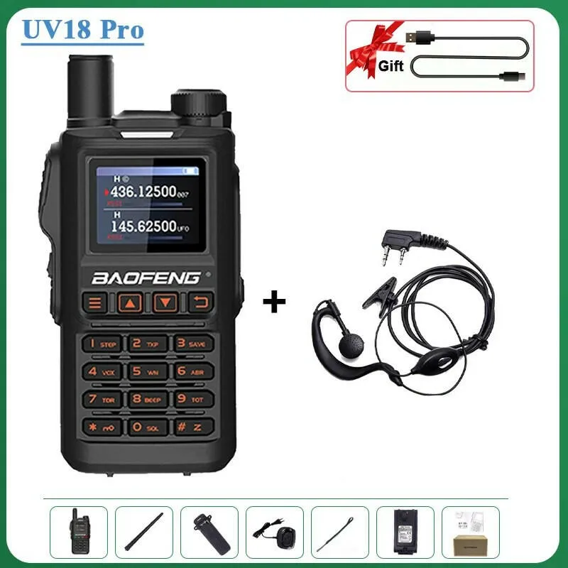 Baofeng UV18 Pro Orange Walkie Talkie 999 Channels 4 Bands UV18i UVi Two Way Radio UV18H L UV-G28 Handheld Transceiver Powerful