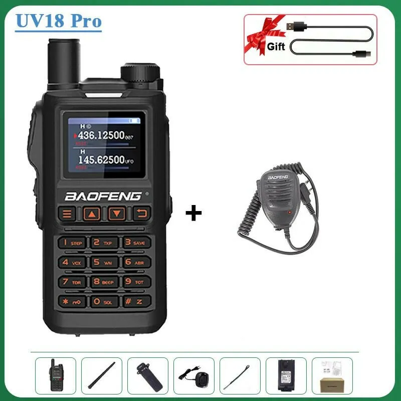 Baofeng UV18 Pro Orange Walkie Talkie 999 Channels 4 Bands UV18i UVi Two Way Radio UV18H L UV-G28 Handheld Transceiver Powerful