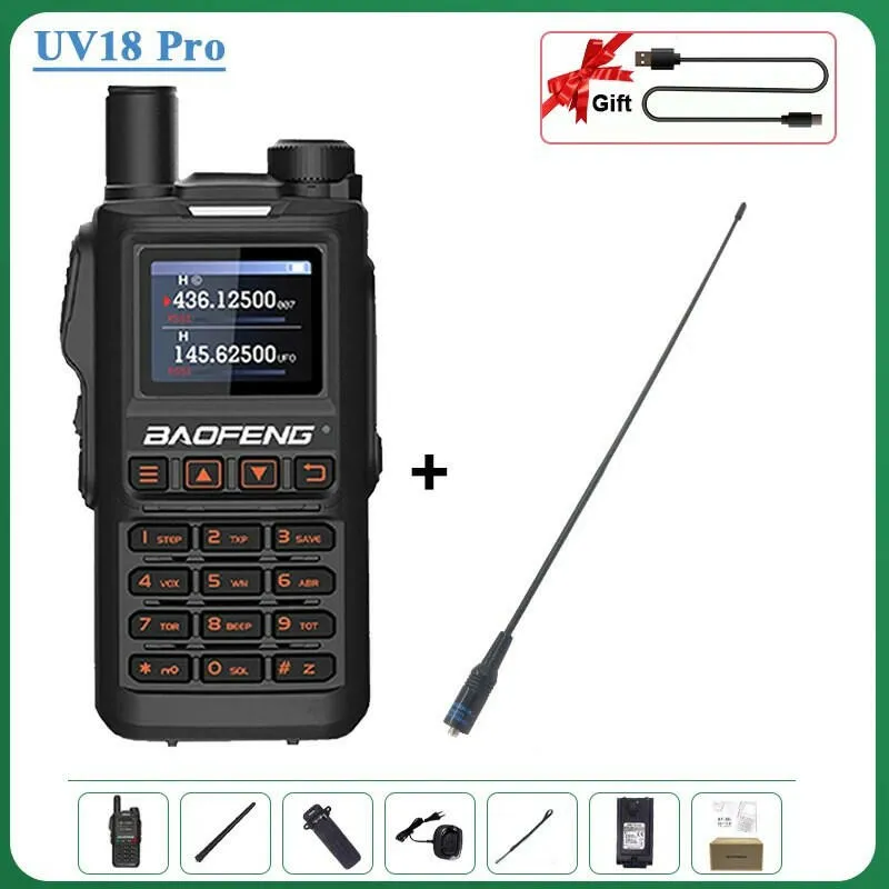 Baofeng UV18 Pro Orange Walkie Talkie 999 Channels 4 Bands UV18i UVi Two Way Radio UV18H L UV-G28 Handheld Transceiver Powerful