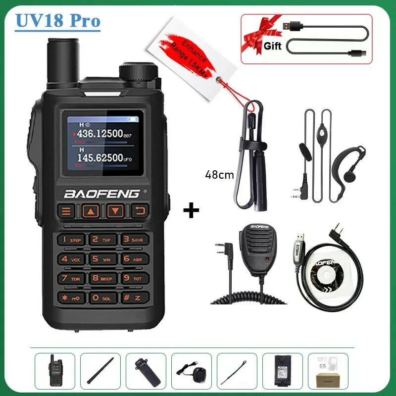 Baofeng UV18 Pro Orange Walkie Talkie 999 Channels 4 Bands UV18i UVi Two Way Radio UV18H L UV-G28 Handheld Transceiver Powerful