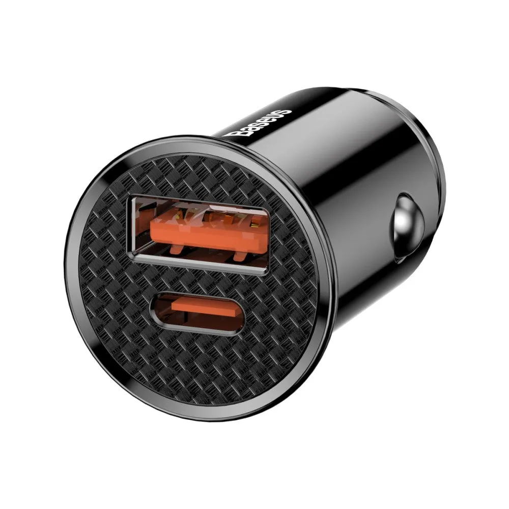 Baseus - (30W) USB A / USB C car charger PD 3.0 / QC 3.0 - Black