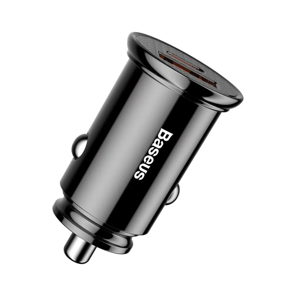 Baseus - (30W) USB A / USB C car charger PD 3.0 / QC 3.0 - Black