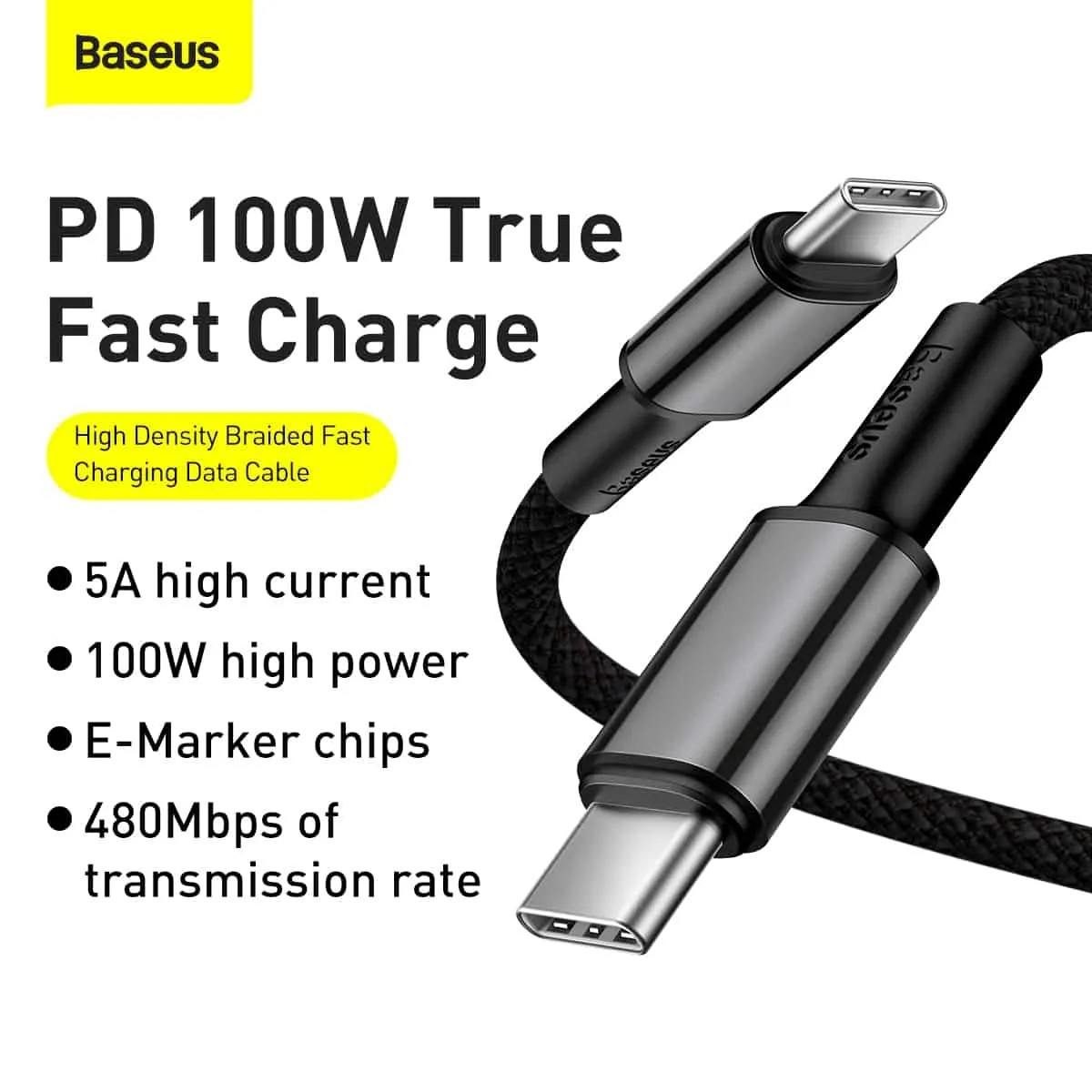 Baseus High Density Braided 100W Fast Charging Type-C to Type-C Cable