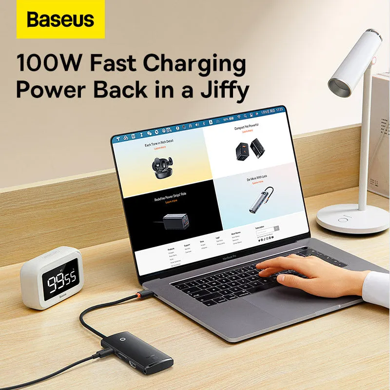 Baseus Lite Series 6-Port USB Type C Hub (Type-C to HDMI USB3.0*2 PD SD/TF) (Black)-WKQX080301