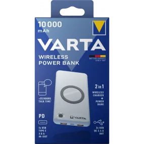 Baterie Externa Wireless Varta, 10000mAh, 18W, QC   PD, 2 x USB-A - 1 x USB-C