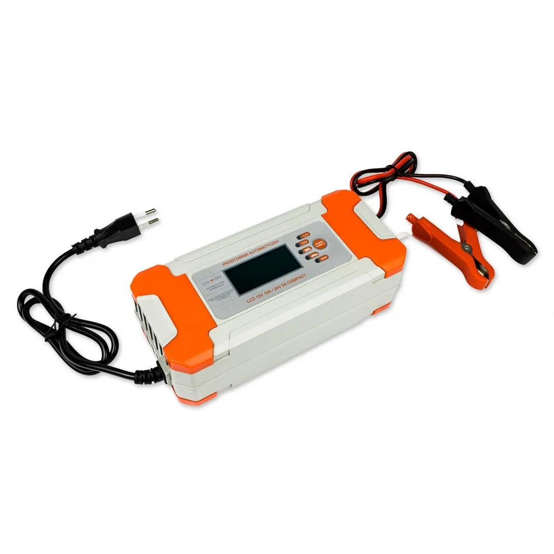 Battery Charger Volt Polska With Lcd 12V 10A / 24V 5A Compact