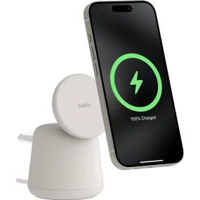 Belkin BoostCharge Pro 2-in-1 Wireless Charging Dock with Qi2 15W (Sand)