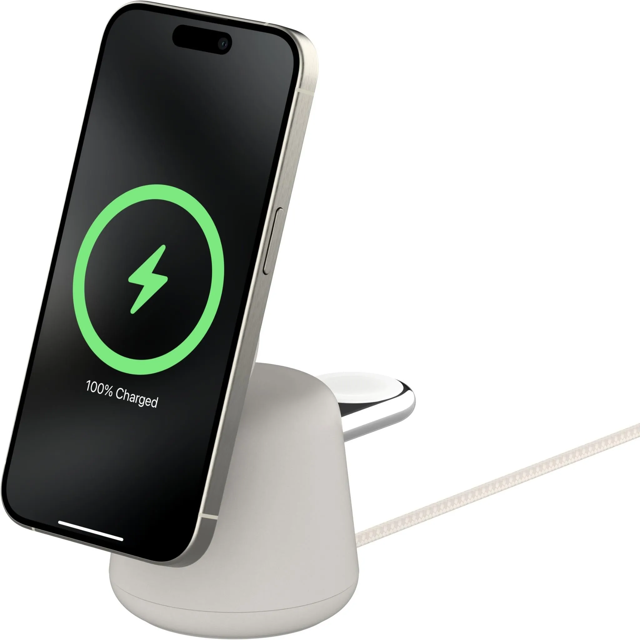 Belkin BoostCharge Pro 2-in-1 Wireless Charging Dock with Qi2 15W (Sand)