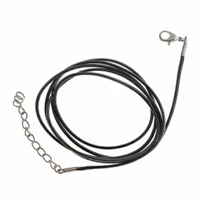 Black Wax Cord Necklace 36" Plus Extender - 3mm - Choose Your Quantity!