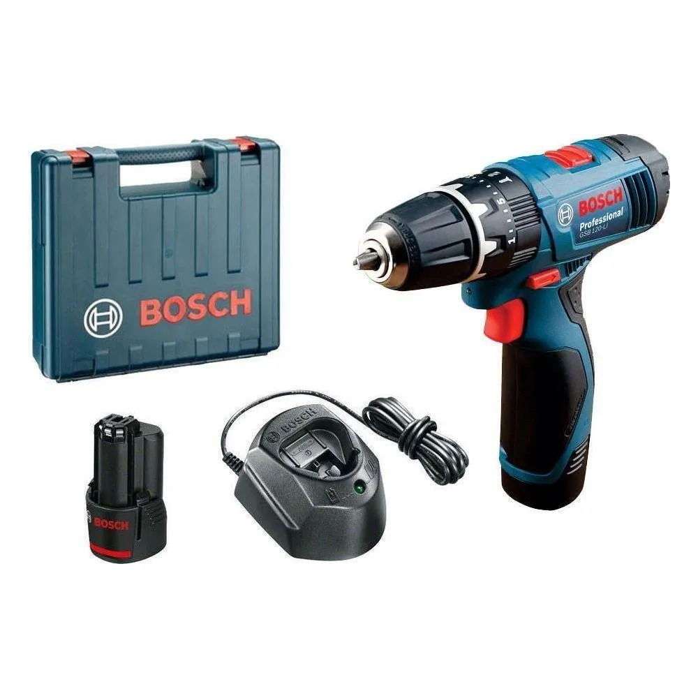 Bosch GSB 120 LI Cordless Impact Drill - Driver 10mm (3/8") 12V [Contractor's Choice] [Kit[