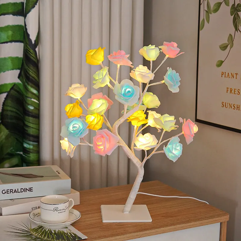 Bulk Forever Rose Tree Lamp Colorful Light Up LED Rose Tree Table Lamp USB Operated Lighted Tree Gifts for Valentine's Day Wedding Anniversary Birthday Mother's Day Wholesale