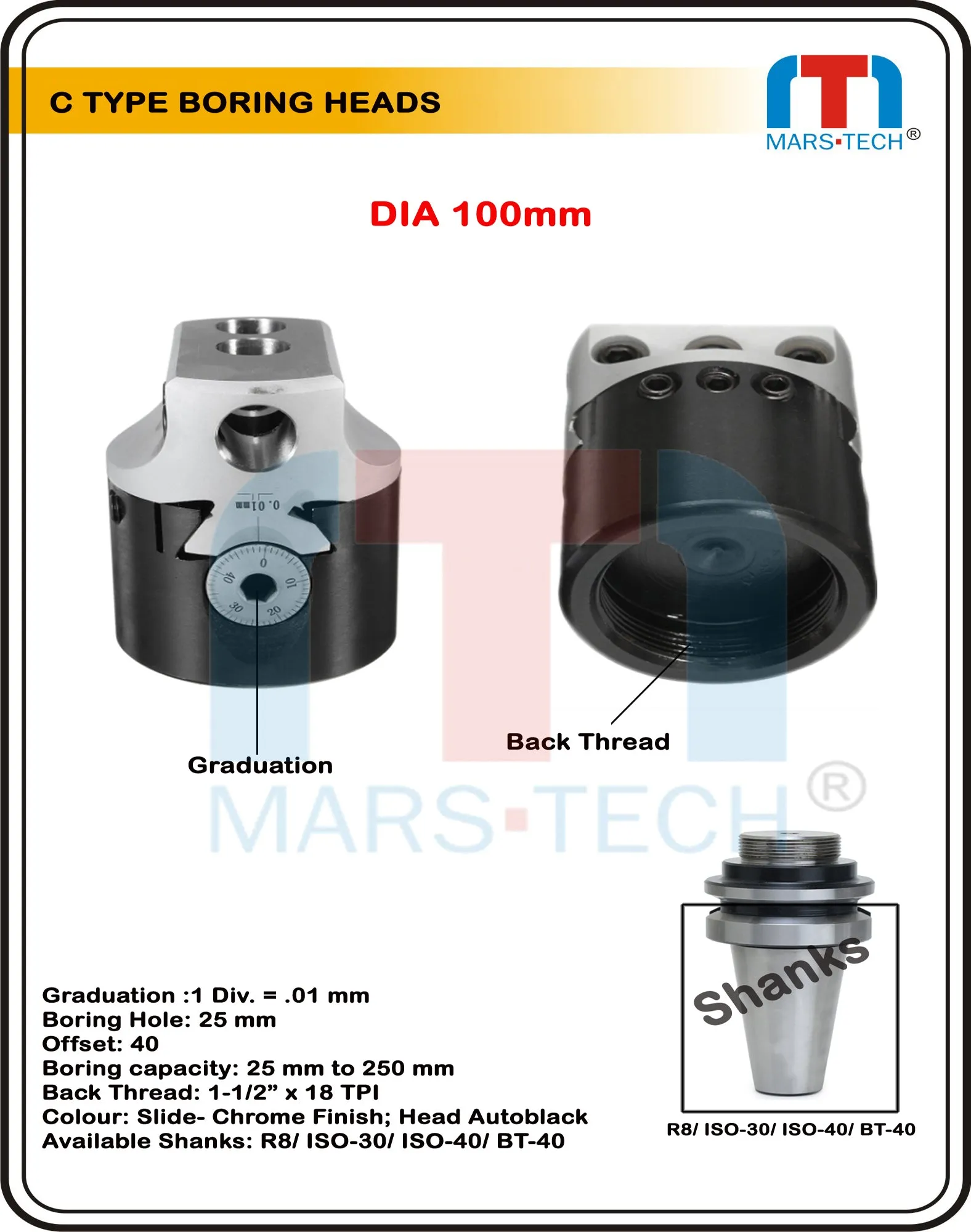 C Type Boring Head 100mm