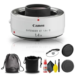 Canon Extender EF 1.4X III (4409B002)   Lens Pouch   Cap Keeper Base Bundle