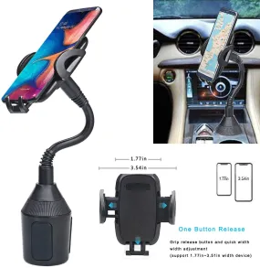 Car Cup Holder Phone Mount with Longer Gooseneck Neck & 360° Rotatable Cradle for LG Stylo 4/Stylo 4 Plus/Stylo 3/Stylo 3 Plus/Stylo 2/ Stylo 2 Plus/G Stylo Cup Mount