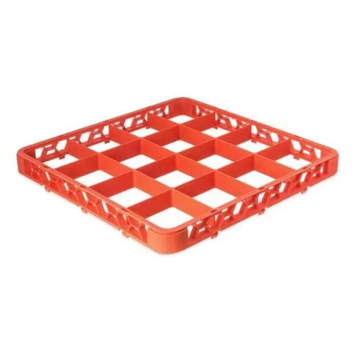 Carlisle RE16C24 Orange OptiClean 16 Compartment Divided Glass Rack Extender