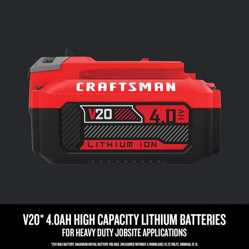 Craftsman V20 CMCB204-CK 4 Ah Lithium-Ion Battery and Charger 2 pc