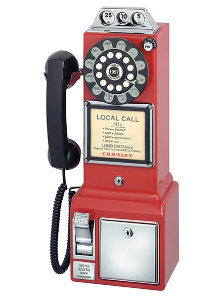 Crosley 1950's Classic Pay Phone - Red