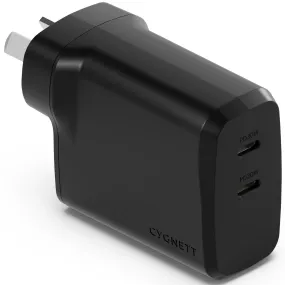 Cygnett PowerPlus 60W Dual Port USB-C PD Fast Wall Charger