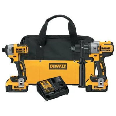 DeWalt® 20V MAX* XR® Cordless Brushless Hammerdrill & Impact Driver 5.0 Ah Combo Kit, DCK299P2