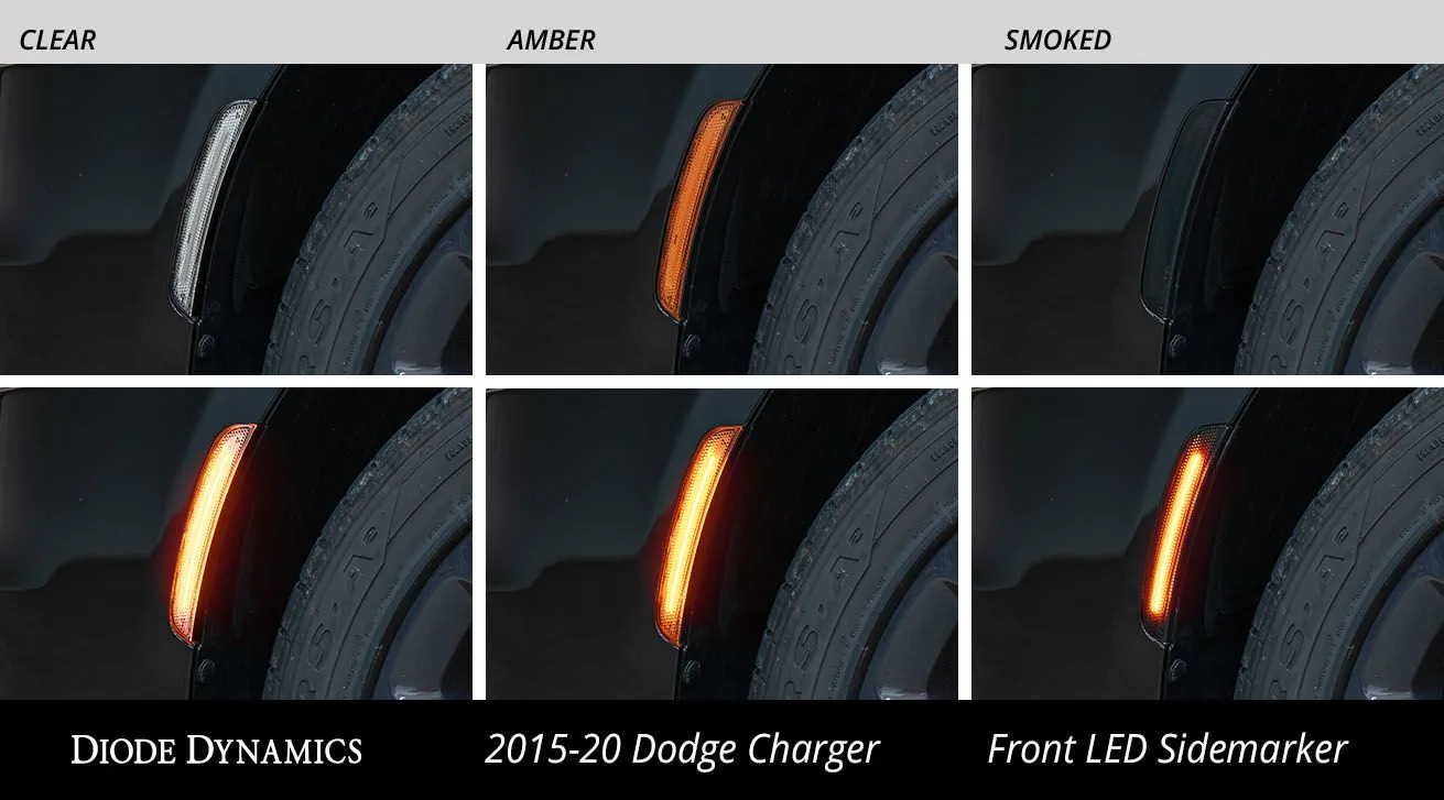 Diode Dynamics LED Sidemarker Lights Dodge Charger (15-21) Clear / Amber / Smoked Lights