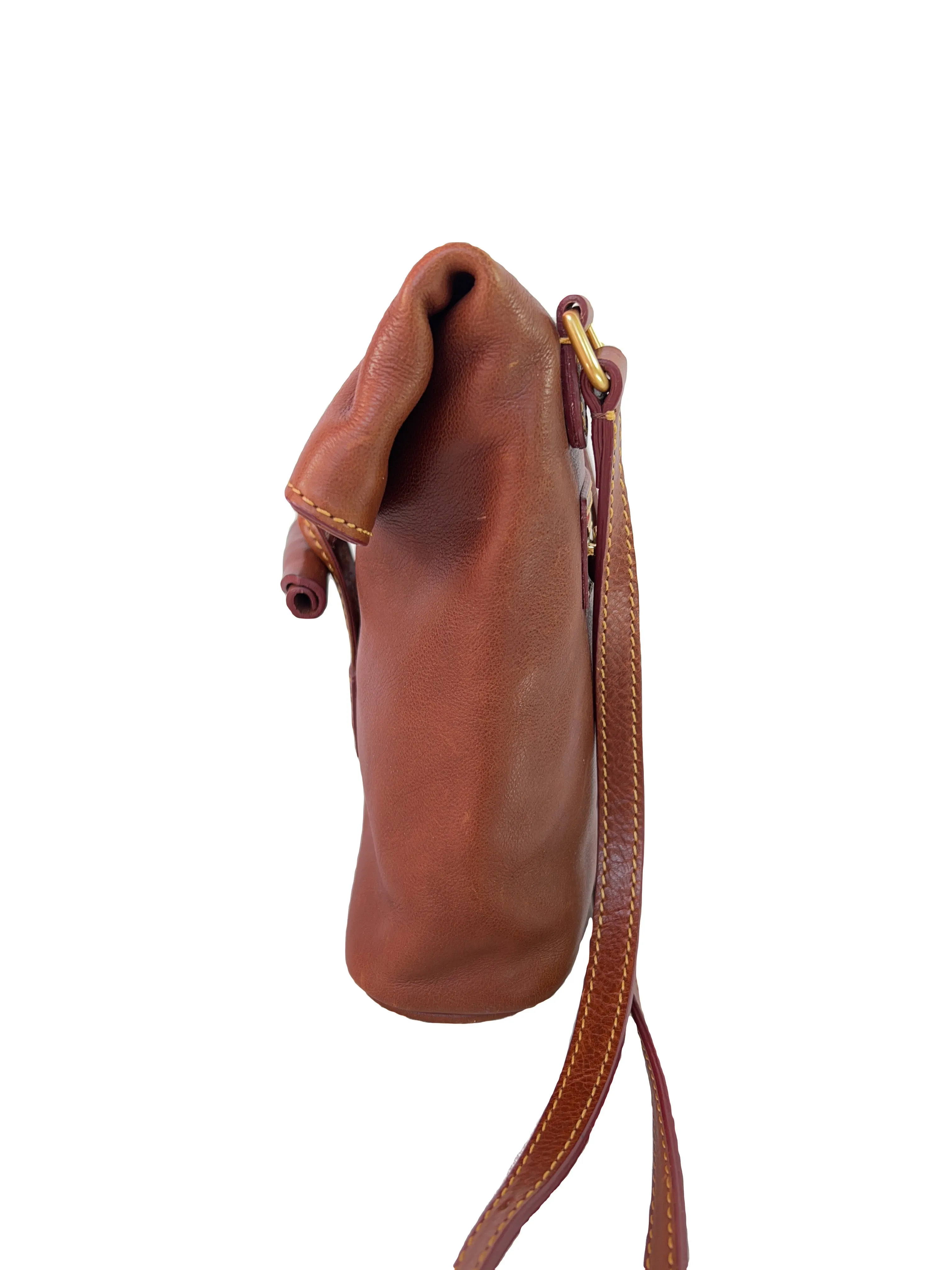 Dooney & Bourke brown leather foldover crossbody