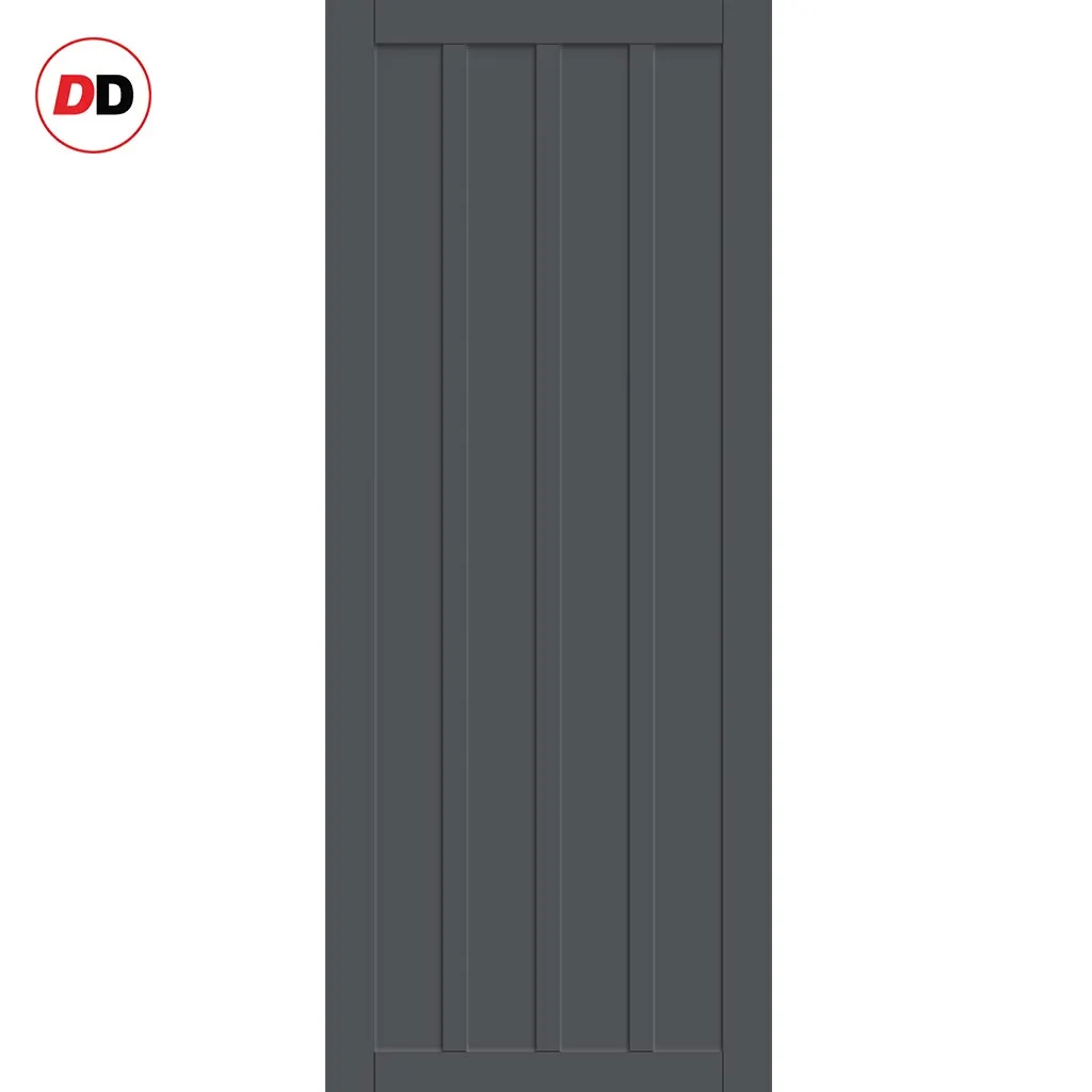 Double Sliding Door & Premium Wall Track - Eco-Urban® Sintra 4 Panel Doors DD6428 - 6 Colour Options