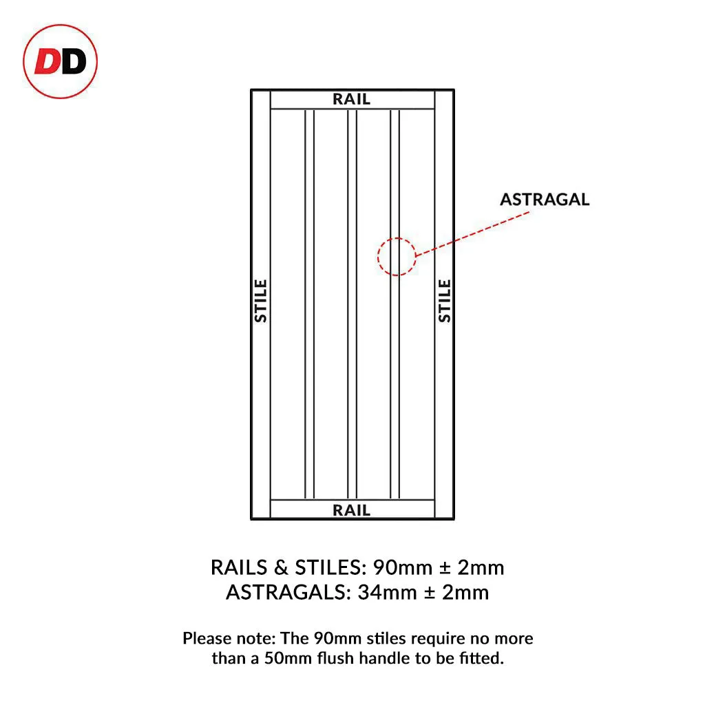 Double Sliding Door & Premium Wall Track - Eco-Urban® Sintra 4 Panel Doors DD6428 - 6 Colour Options