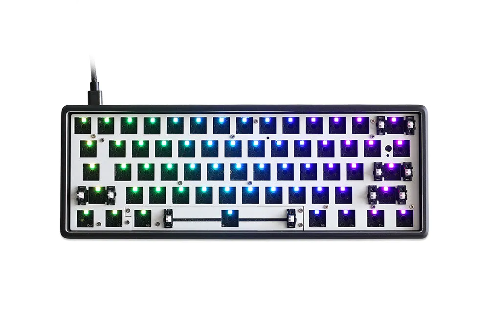 Drum GK61 GK61X GK64 GK64X 60% CNC Anode Custom Keyboard Kit rgb switch leds hot swapping socket type c pcb split spacebar