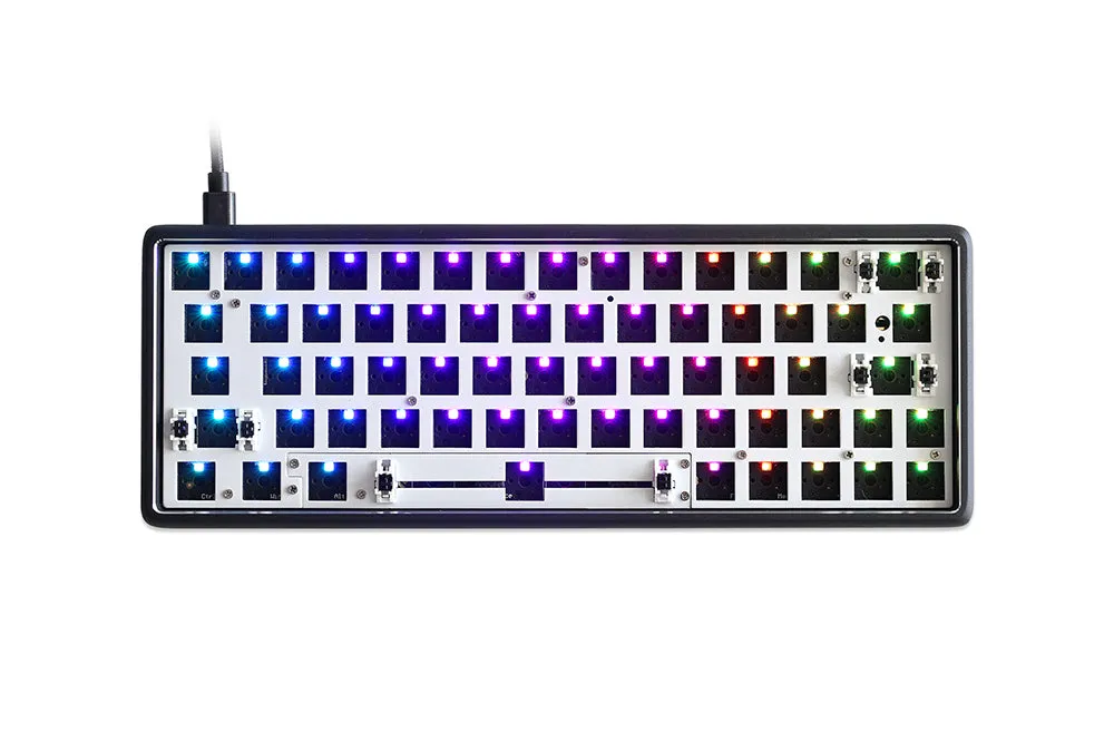 Drum GK61 GK61X GK64 GK64X 60% CNC Anode Custom Keyboard Kit rgb switch leds hot swapping socket type c pcb split spacebar