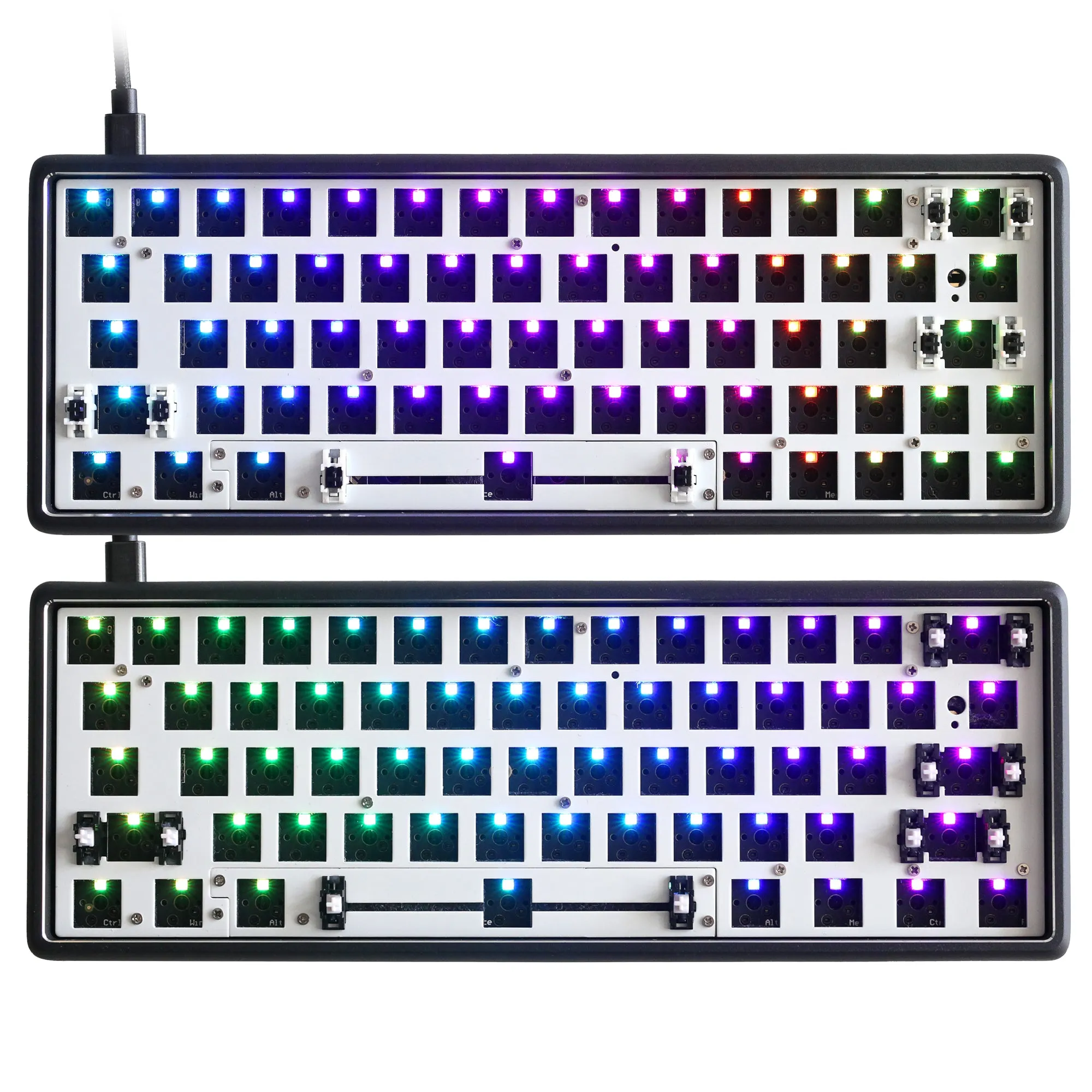 Drum GK61 GK61X GK64 GK64X 60% CNC Anode Custom Keyboard Kit rgb switch leds hot swapping socket type c pcb split spacebar