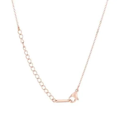 Elaina Rose Gold Stainless Steel B Initial Necklace