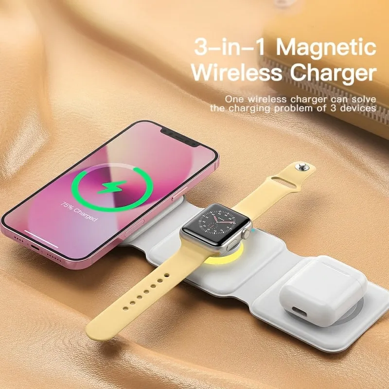 Essager 3 in 1 Magnetic 15W Wireless Foldable Charger