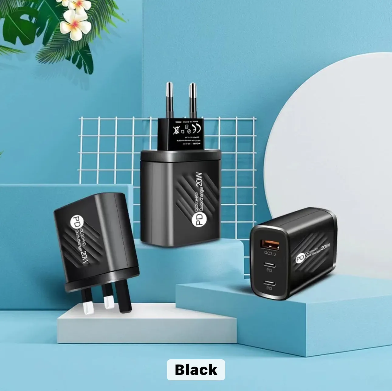 Eu 2 pin charger fast charge 20W