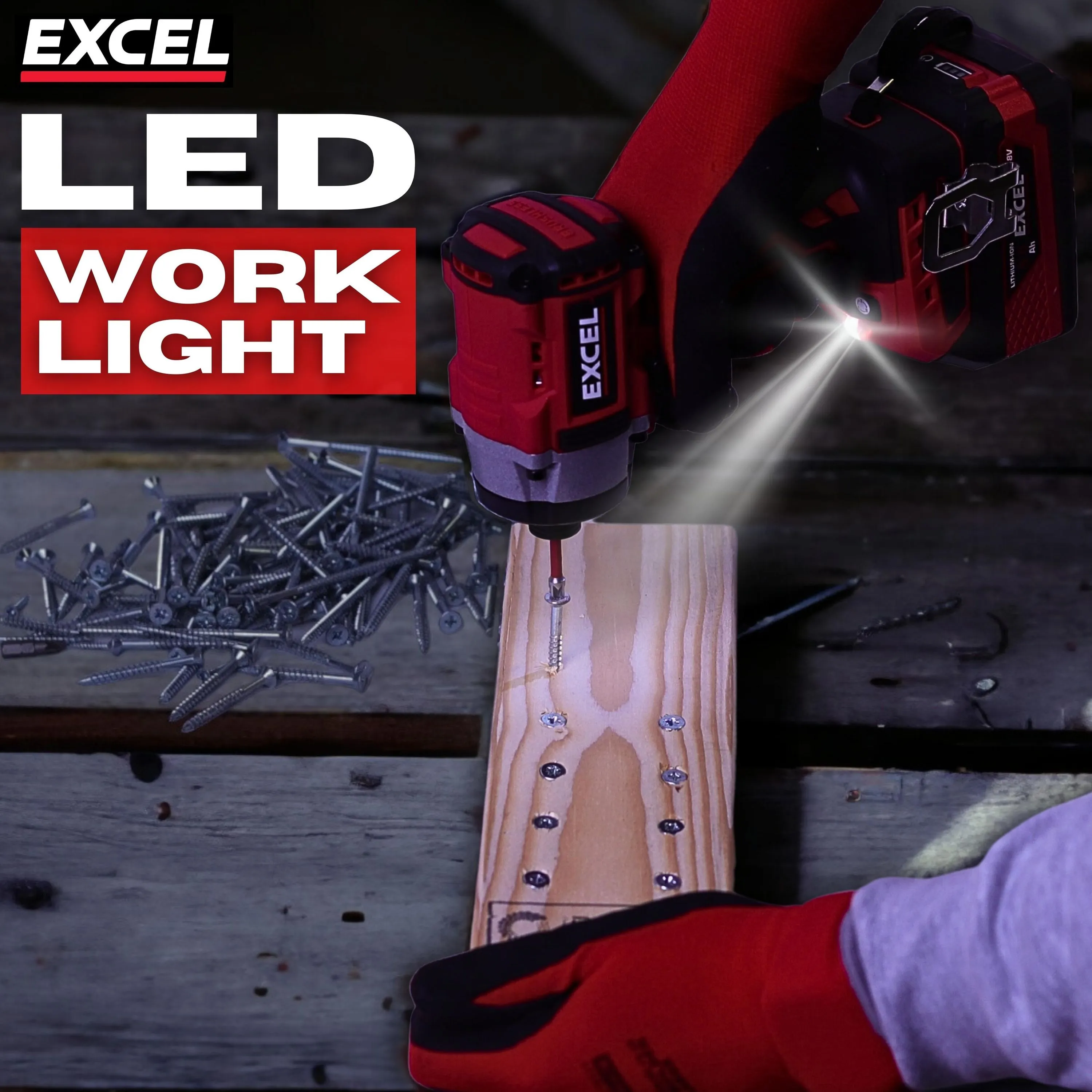 Excel 18V Cordless Brushless Impact Driver with 2 x 2.0Ah Battery & Charger