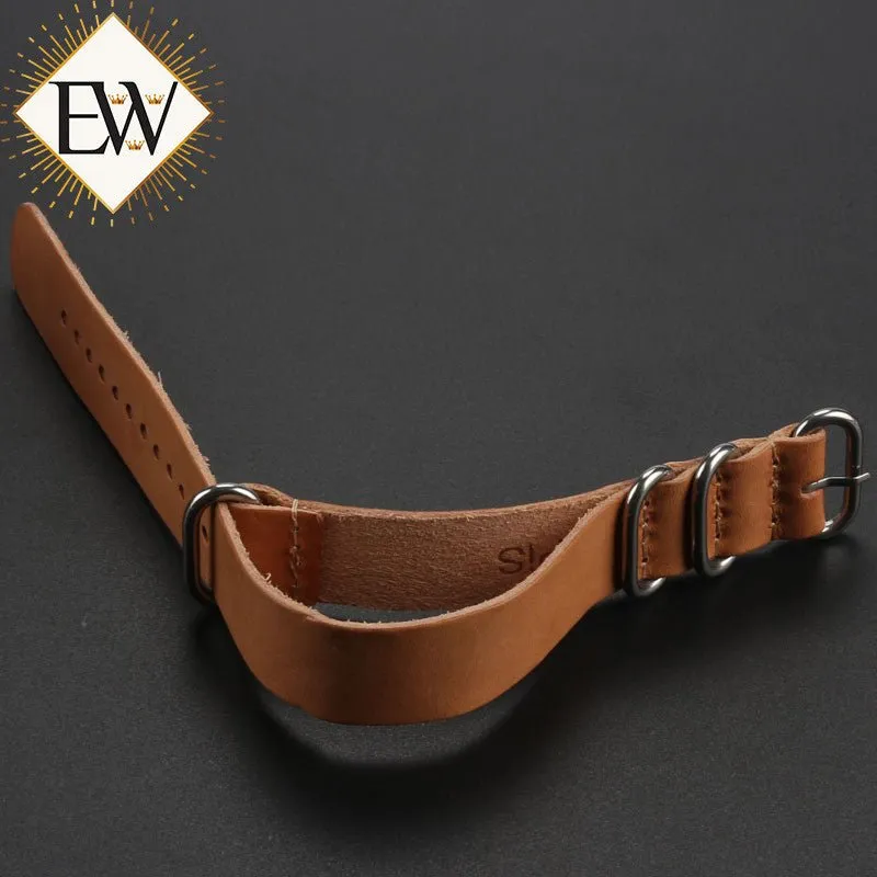 Experts Watches EW Elite Hand Made Zulu Leather Military Watch Straps 18 to 22 MM