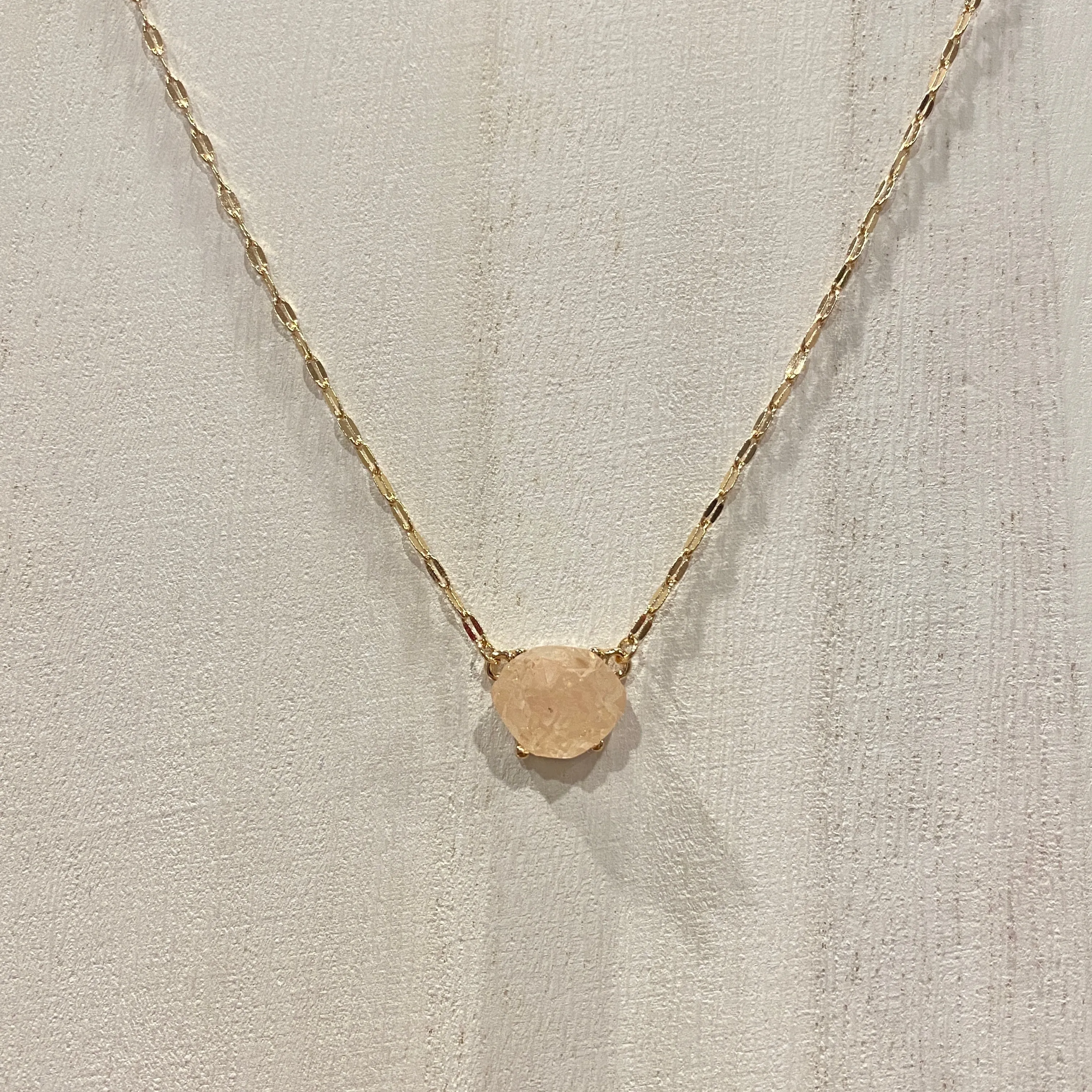 Faux druzy stone necklace