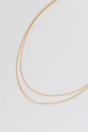 FINAL SALE - Brianna Gold Layered Chain Necklace