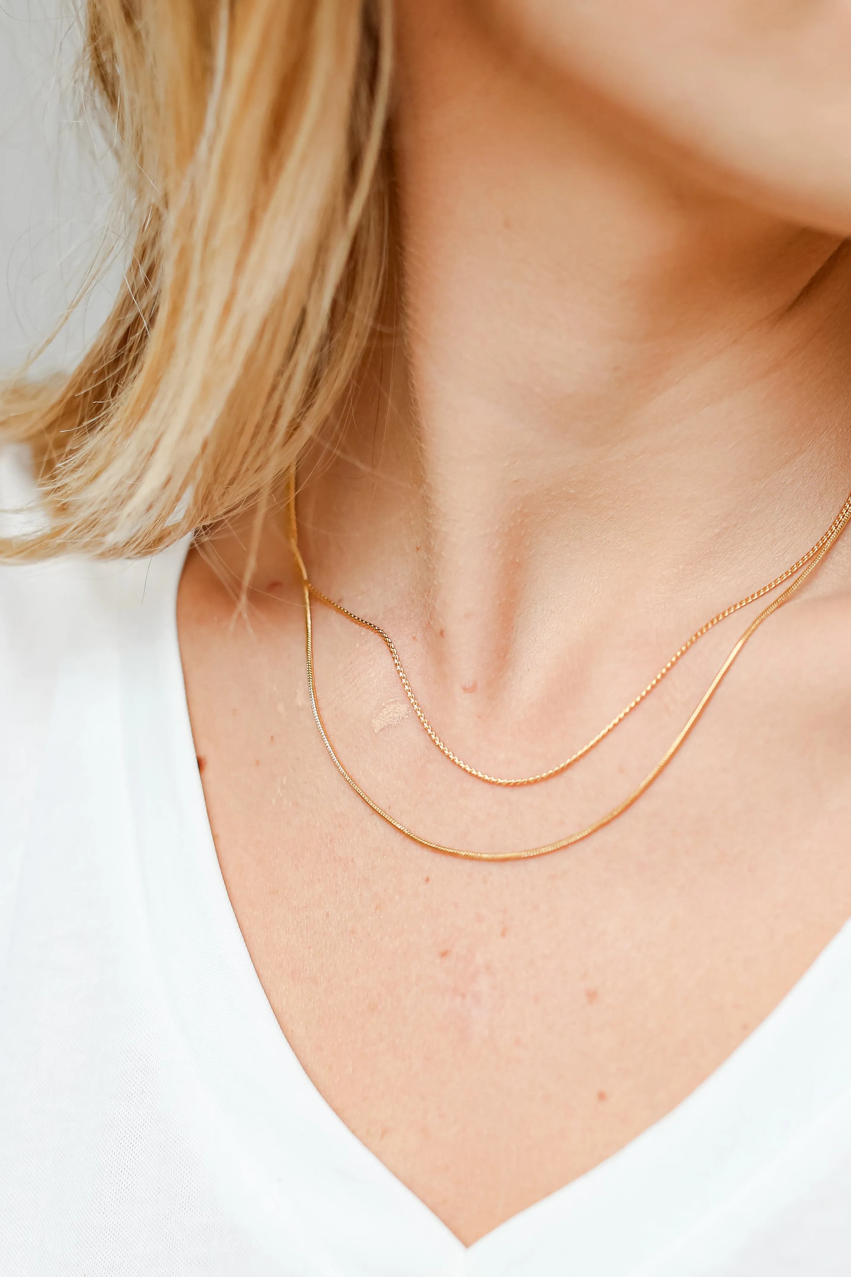 FINAL SALE - Brianna Gold Layered Chain Necklace