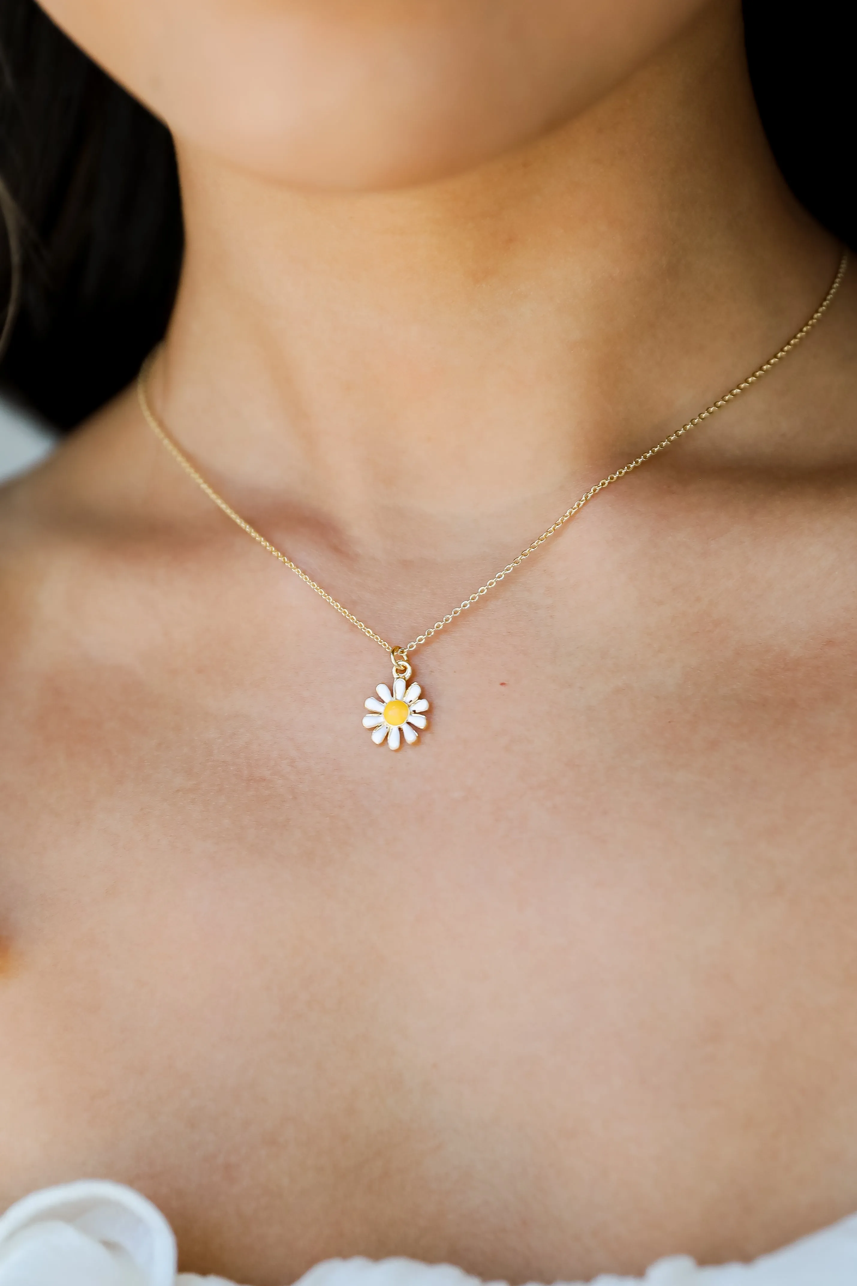 FINAL SALE - Kenna Gold Daisy Charm Necklace