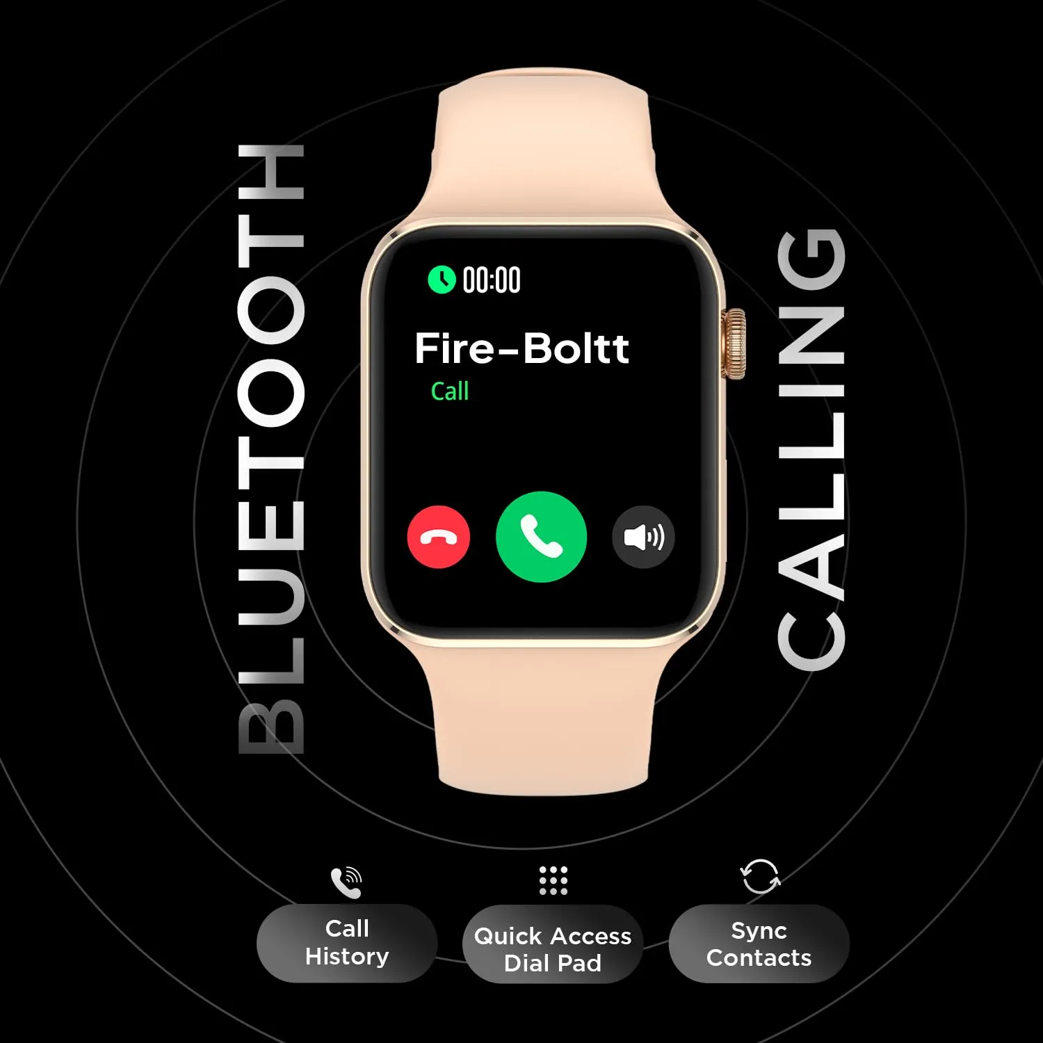 Fire-Boltt Visionary 1.78" AMOLED Bluetooth Calling Smartwatch with 368 * 448 Pixel Resolution, Rotating Crown & 60Hz Refresh Rate 100  Sports Mode, TWS Connection, Voice Assistance (Gold)