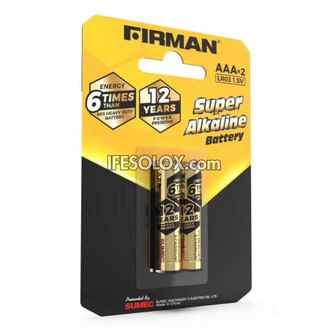 FIRMAN LR03 1.5V Super Alkaline Triple A (AAAx2) Batteries - Brand New