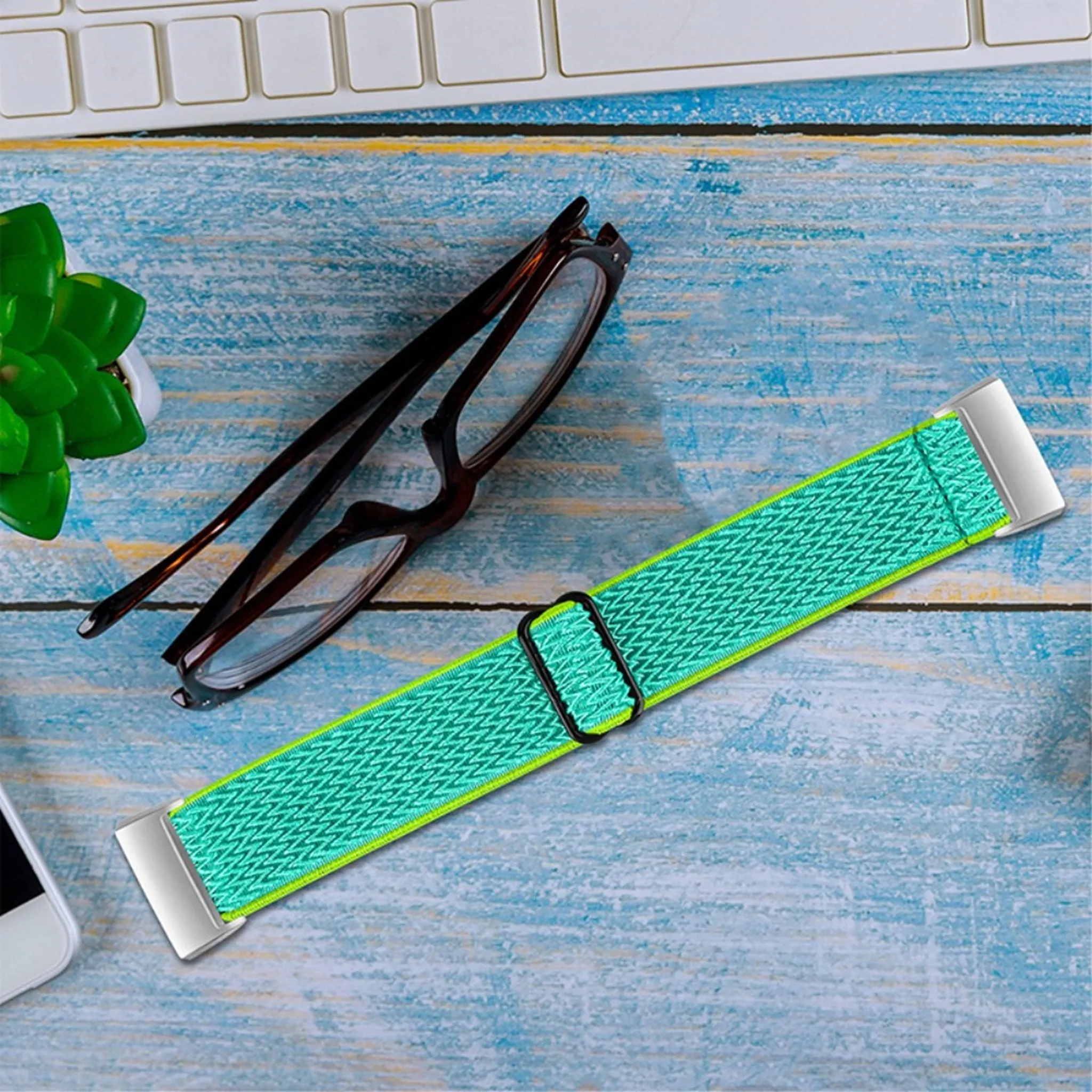 Fitbit Charge 3 nylon sports style watch strap - Yellow / Green