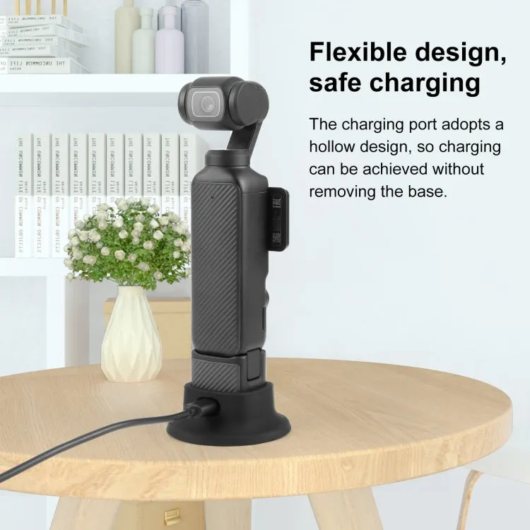 For DJI Osmo Pocket 3 PULUZ Silicone Dock Desktop Charging Base Bracket (Black)