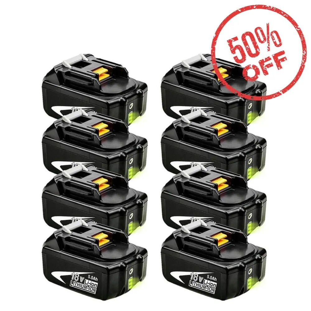 For Makita 18V Battery Replacement | BL1850B 5.0Ah Li-ion Batteries 8 Pack