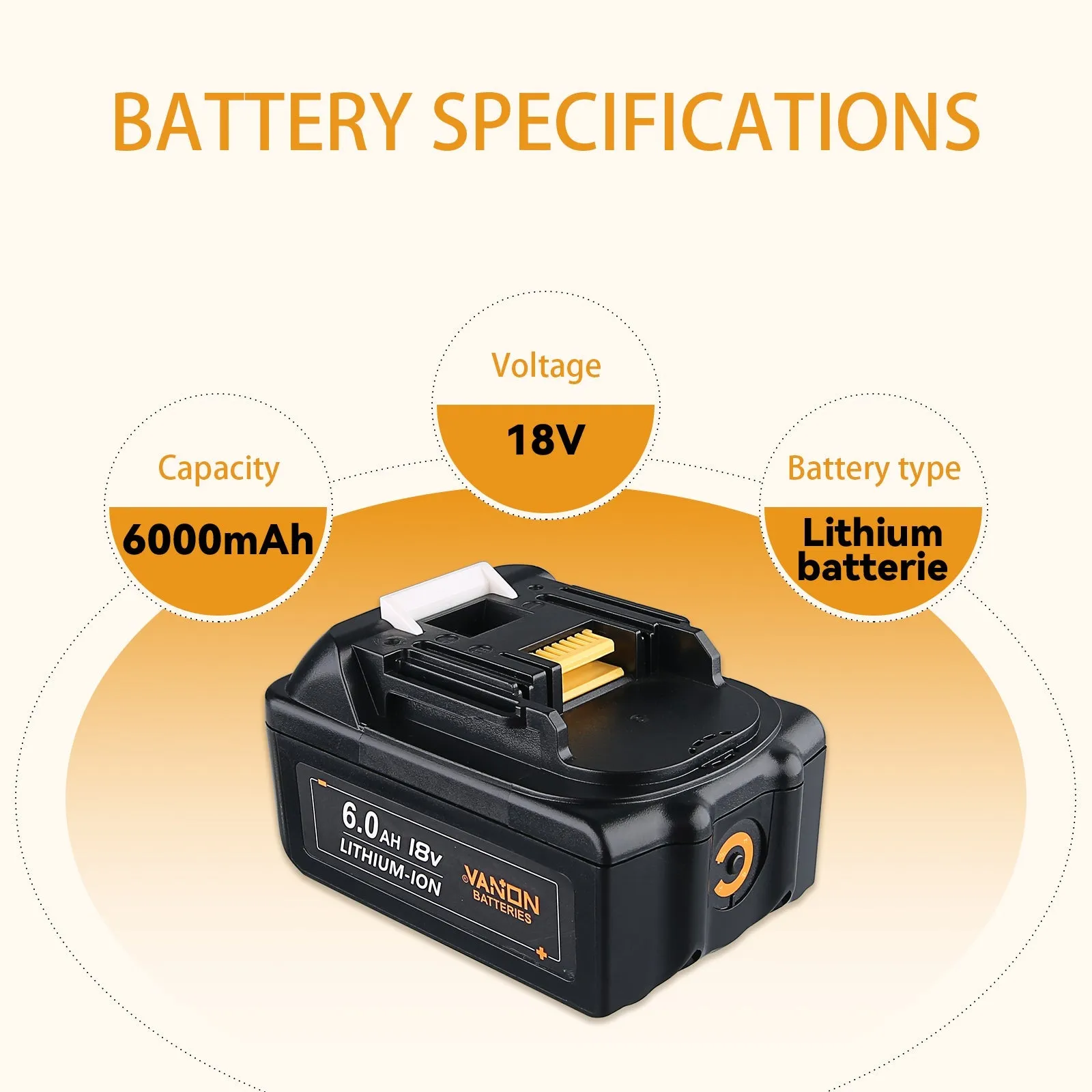 For Makita 18V Battery Replacement | BL1860 6.0Ah Li-ion Battery