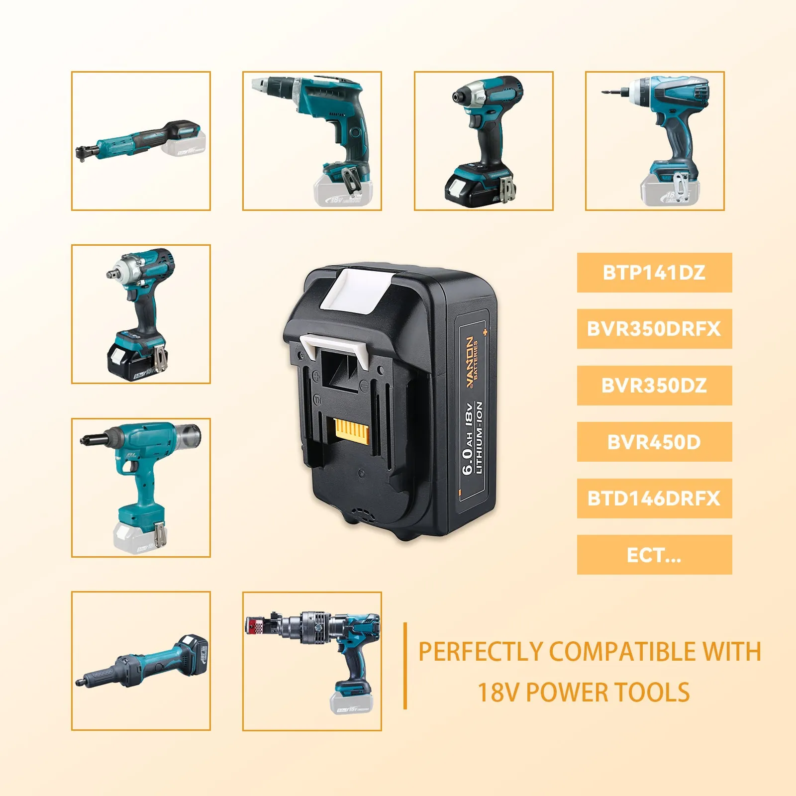 For Makita 18V Battery Replacement | BL1860 6.0Ah Li-ion Battery