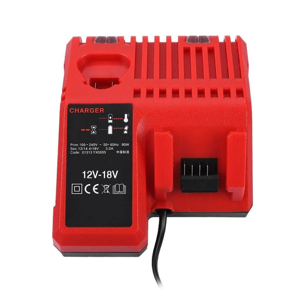 For Milwaukee Battery Charger 12V-18V | M 12-18C Charger Replacement | 12V & 18V Rapid Charger