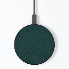 Forest Green Topographic Wireless Charger