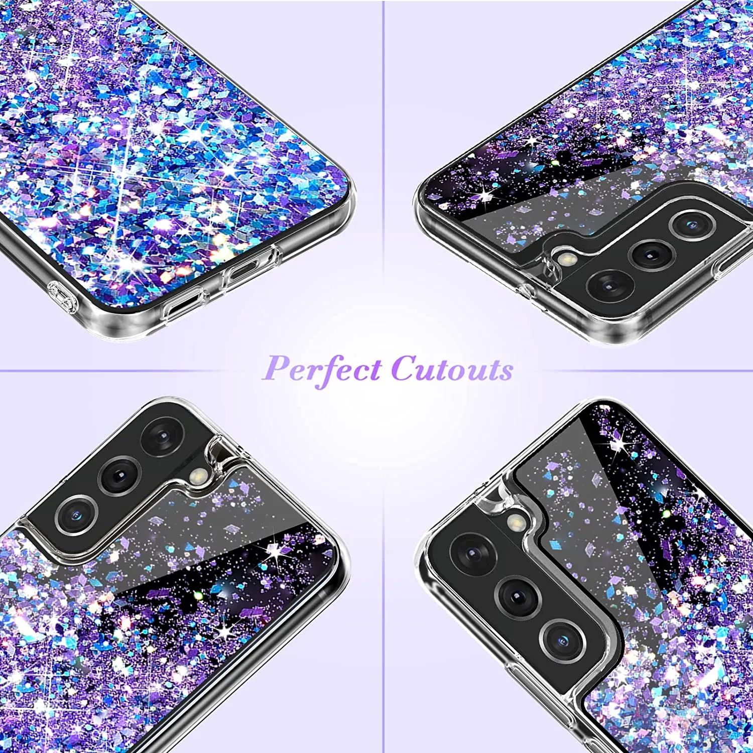 Galaxy S22 Glitter Sparkle Bling Liquid Quicksand Case for Women